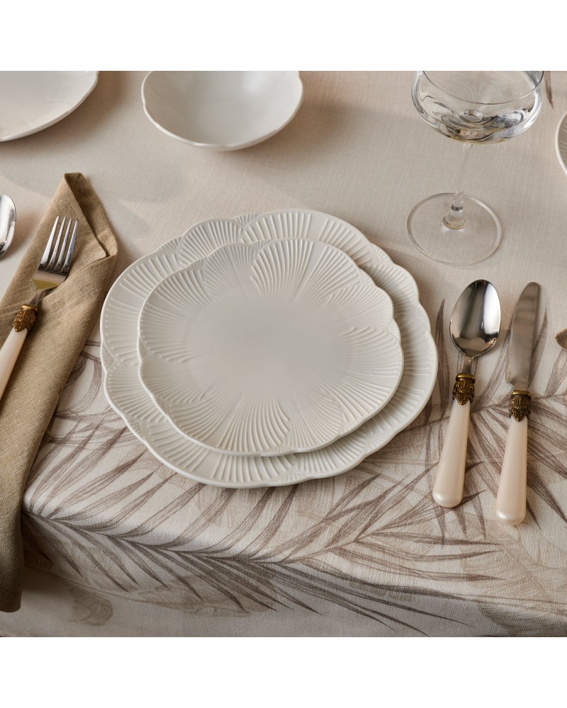 Karaca Bloom 24-Piece Bone China Dinner Set for 6 People, White Karaca Bloom 24-Piece Bone China Dinner Set for 6 People, White