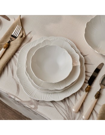 Karaca Bloom 24-Piece Bone China Dinner Set for 6 People, White Karaca Bloom 24-Piece Bone China Dinner Set for 6 People, White