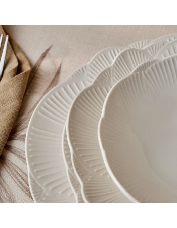Karaca Bloom 24-Piece Bone China Dinner Set for 6 People, White Karaca Bloom 24-Piece Bone China Dinner Set for 6 People, White