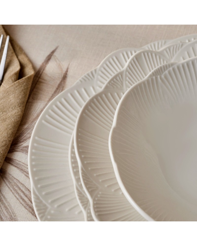 Karaca Bloom 24-Piece Bone China Dinner Set for 6 People, White Karaca Bloom 24-Piece Bone China Dinner Set for 6 People, White