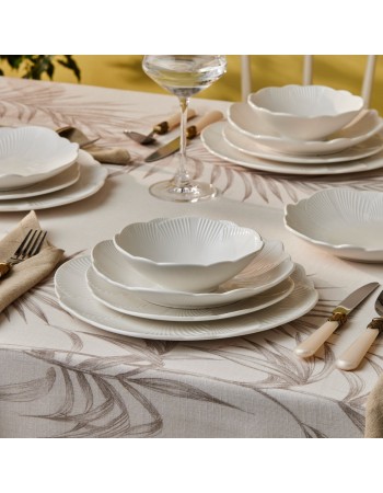 Karaca Bloom 24-Piece Bone China Dinner Set for 6 People, White Karaca Bloom 24-Piece Bone China Dinner Set for 6 People, White