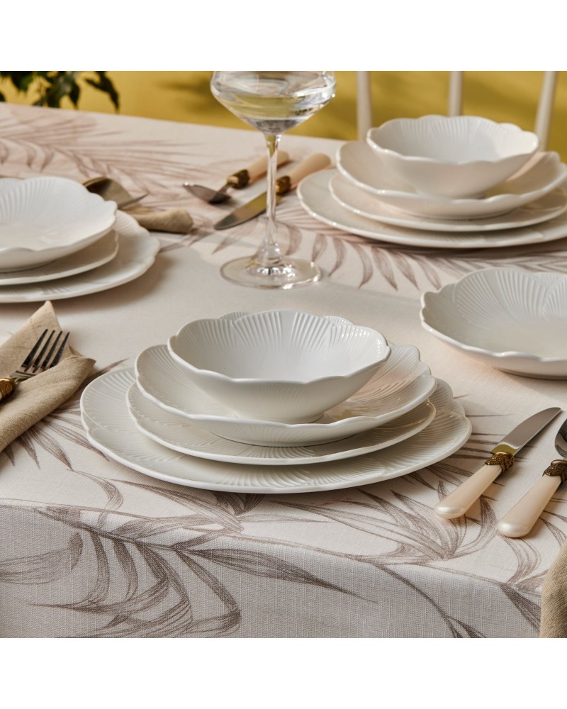 Karaca Bloom 24-Piece Bone China Dinner Set for 6 People, White Karaca Bloom 24-Piece Bone China Dinner Set for 6 People, White