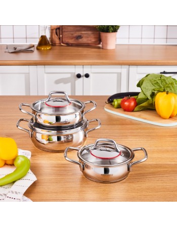 Karaca Emirgan 6 Piece Stainless Steel Induction Shallow Pot Set