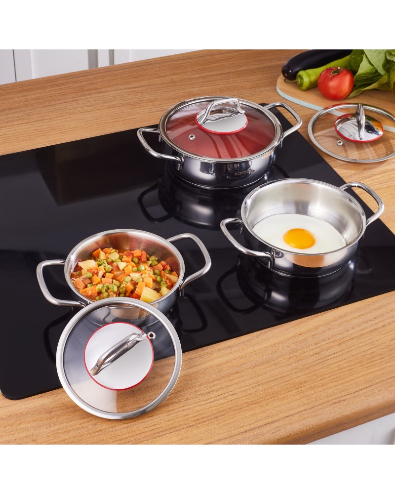 Karaca Emirgan 6 Piece Stainless Steel Induction Shallow Pot Set