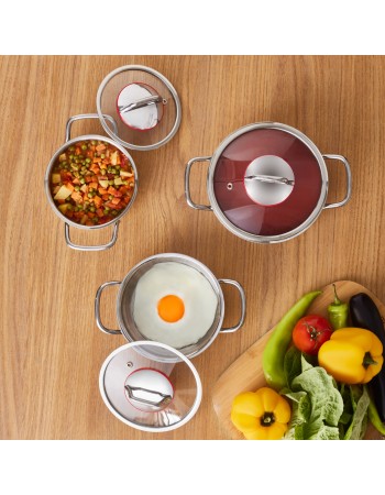 Karaca Emirgan 6 Piece Stainless Steel Induction Shallow Pot Set