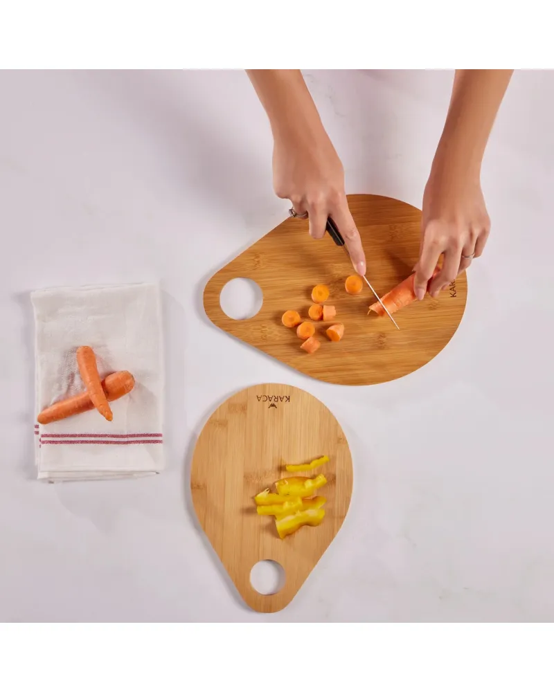 Karaca Damla 2 Piece Bamboo Chopping Board Set, Wood