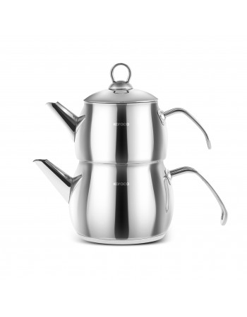Karaca Belinay Stainless Steel Teapot Set, Medium, Silver