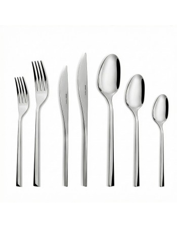 Karaca New Everest 84-Piece Stainless Steel Cutlery Set for 12 People, Silver