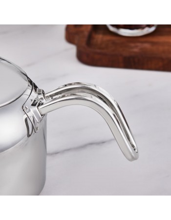 Karaca Manes Stainless Steel Induction Teapot Set, Medium, Metal Karaca Manes Stainless Steel Induction Teapot Set, Medium, Metal