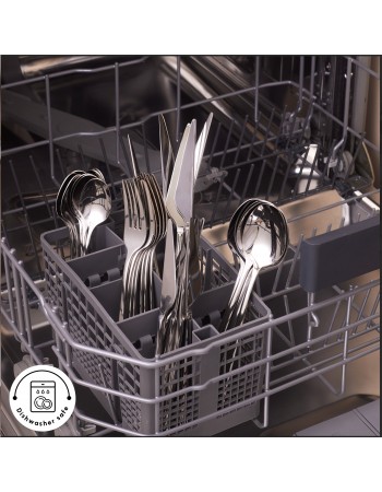 Karaca Serena 84-Piece Stainless Steel Cutlery Set for 12 People, Silver