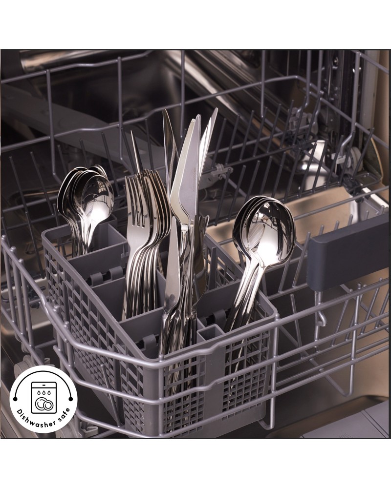 Karaca Serena 84-Piece Stainless Steel Cutlery Set for 12 People, Silver