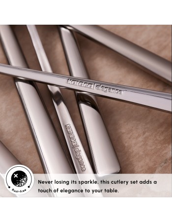 Karaca Serena 84-Piece Stainless Steel Cutlery Set for 12 People, Silver