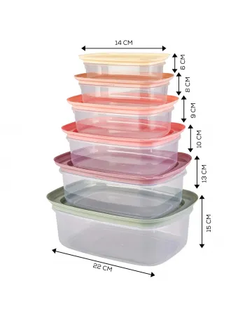 Karaca Vicks Light 6 Piece Storage Container Set, Multi