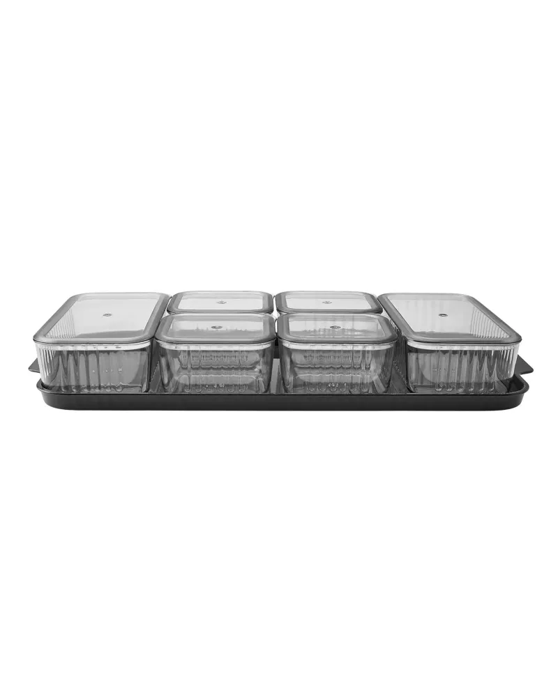 Karaca Sienna 6 Piece Breakfast Storage Container Set, Black
