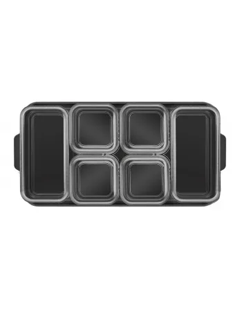 Karaca Sienna 6 Piece Breakfast Storage Container Set, Black