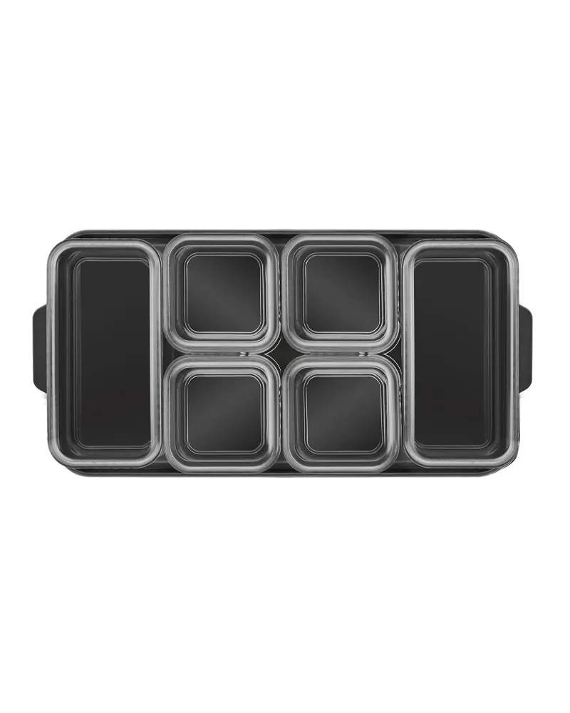 Karaca Sienna 6 Piece Breakfast Storage Container Set, Black
