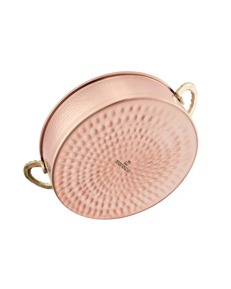 Karaca Alacahöyük Copper Shallow Casserole with Lid, 18cm, Copper