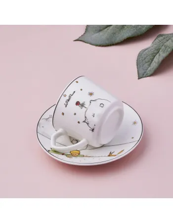 Karaca Le Petit 4-Piece Porcelain Espresso Turkish Coffee Cup for 2 People, 80ml, Multi