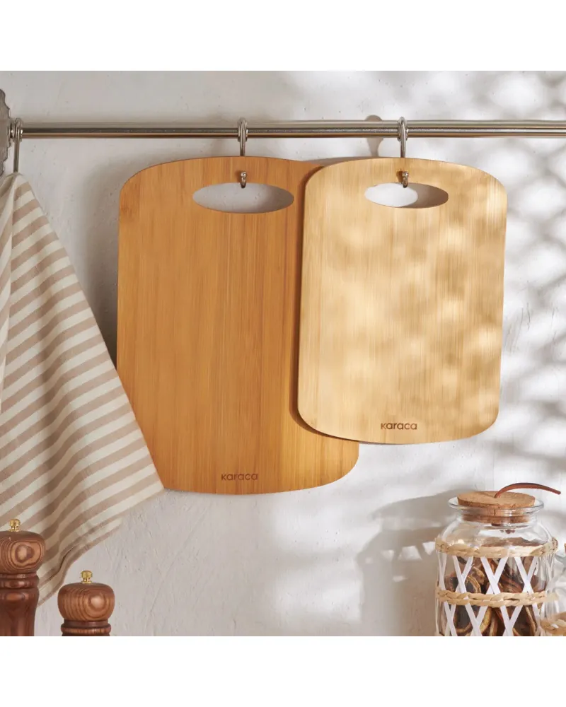 Karaca Defne 2 Piece Bamboo Chopping Board, Wood