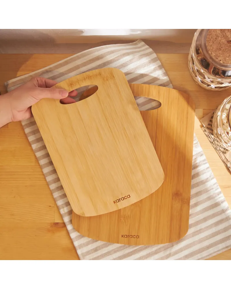 Karaca Defne 2 Piece Bamboo Chopping Board, Wood