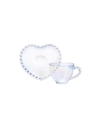 Karaca Rory Glass Espresso Turkish Coffee Cup, 80ml, Clear