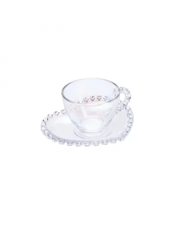 Karaca Rory Glass Espresso Turkish Coffee Cup, 80ml, Clear