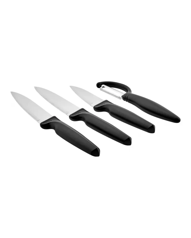 Dr.Inox 4 Piece Stainless Steel Knife Set, Black