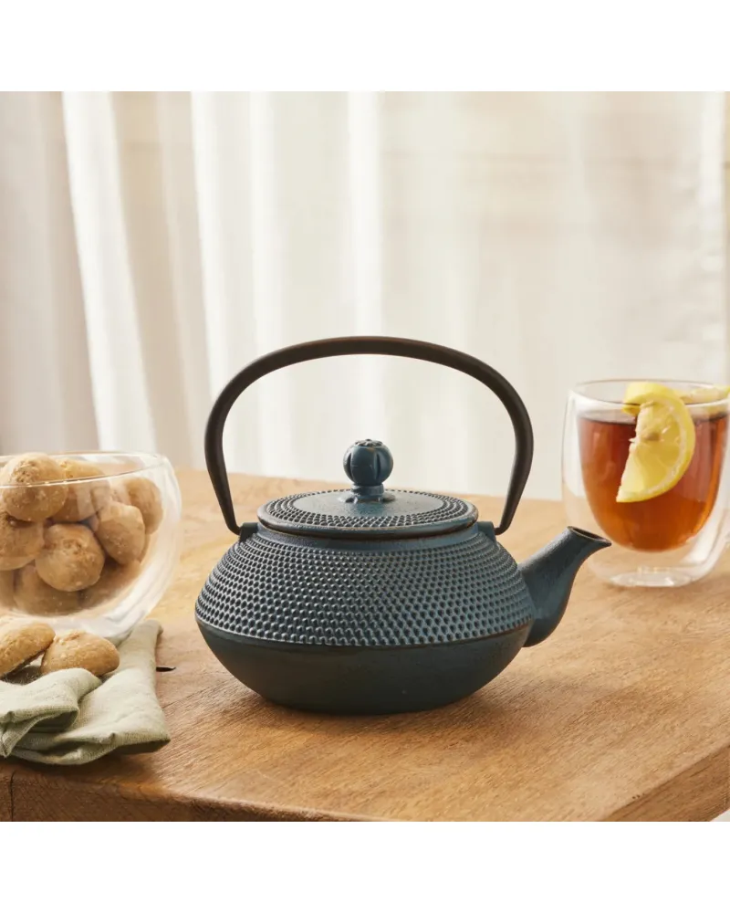 Karaca Mystical Cast Iron Teapot, 720ml, Blue Black
