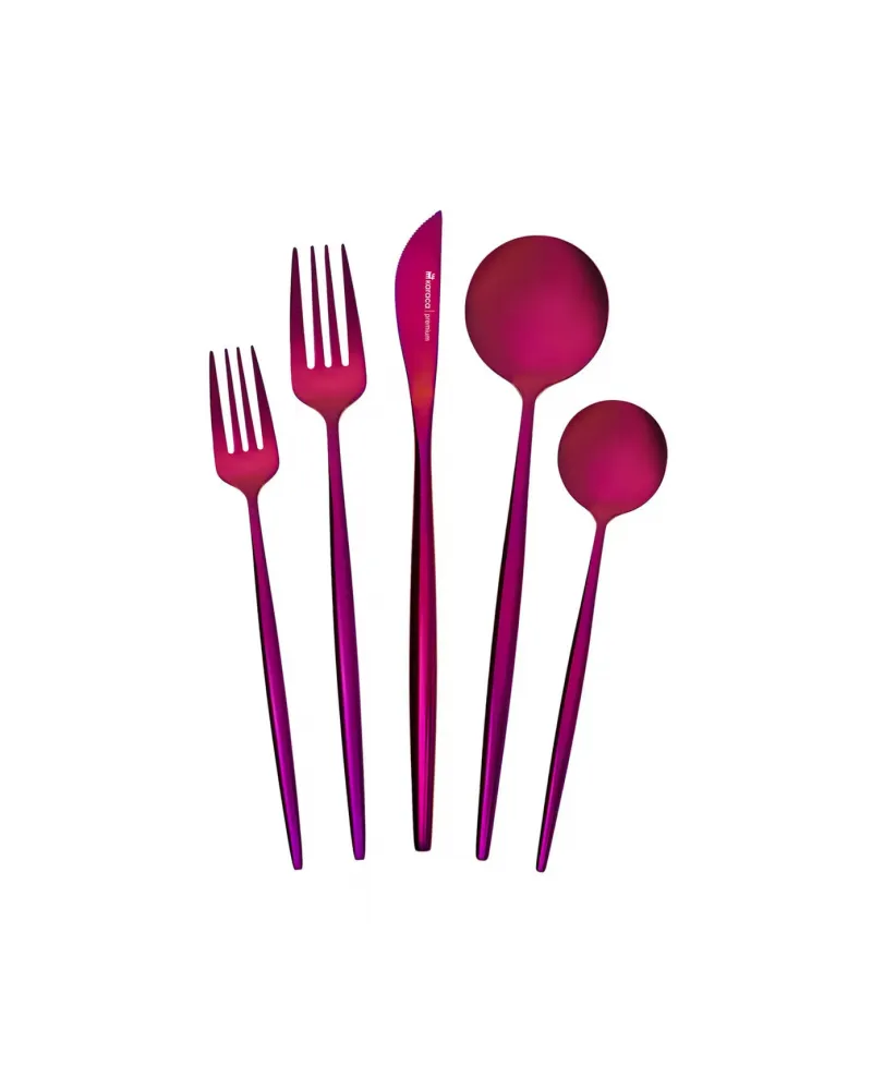 Karaca Orion 30-Piece Stainless Steel Cutlery Set for 6 People, Purple