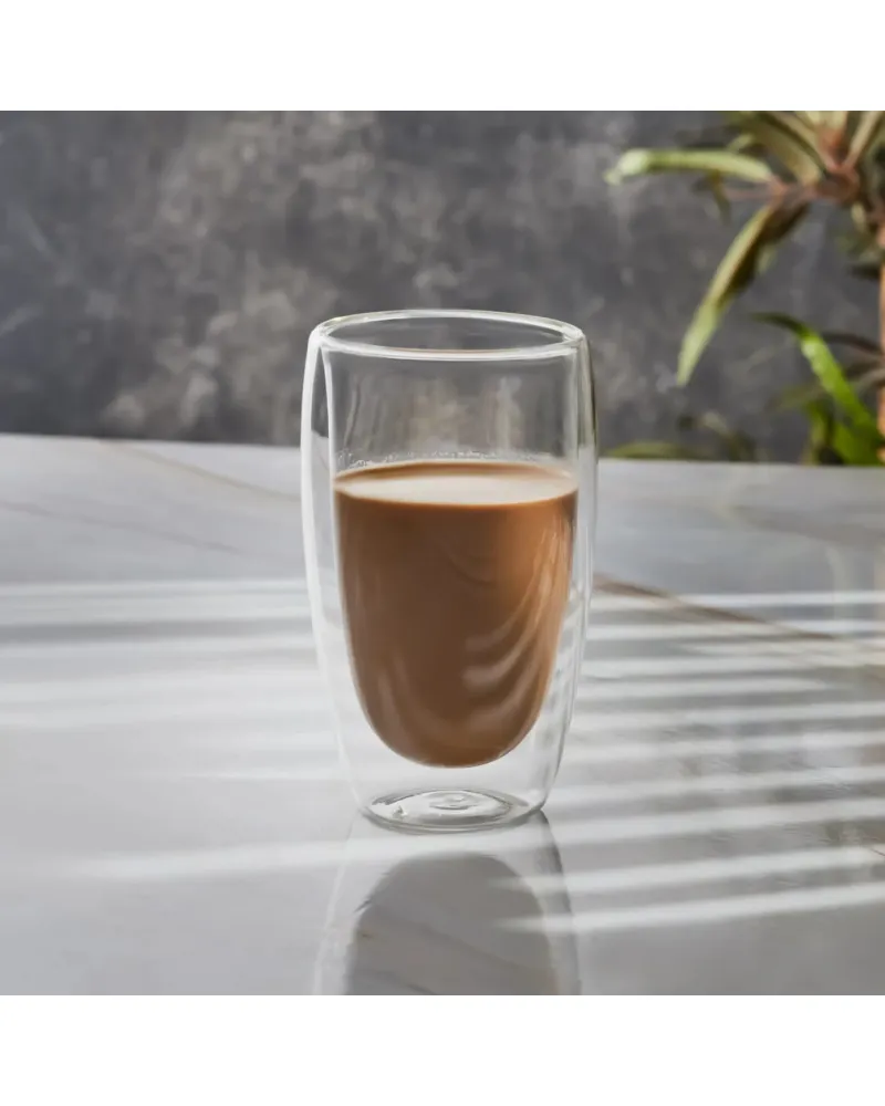 Karaca Pia Glass Coffee Glass, 450ml, Clear