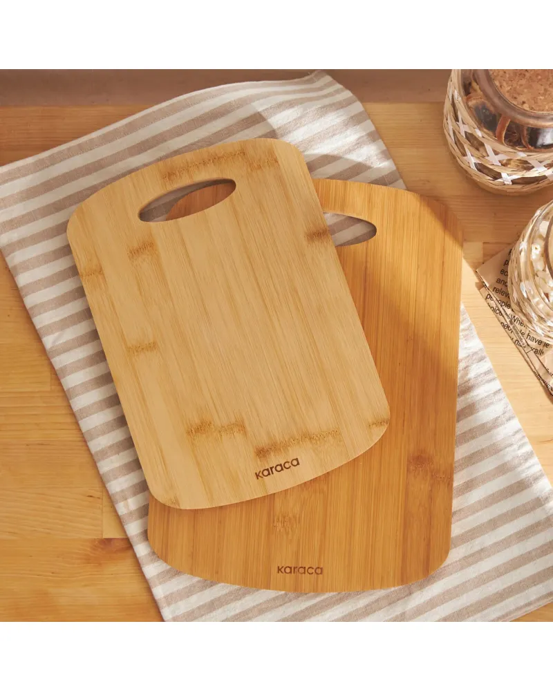 Karaca Defne 2 Piece Bamboo Chopping Board, Wood