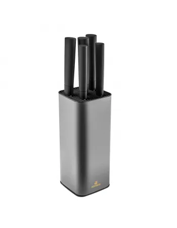 Karaca Grammy Knife Block Set, 5 Piece, Inox Black