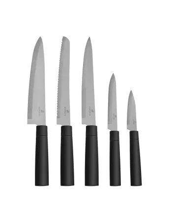 Karaca Grammy Knife Block Set, 5 Piece, Inox Black