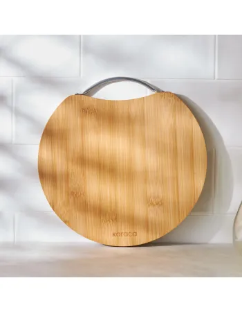 Karaca Owen Bamboo Round Chopping Board, Small, 25cmx25cm, Wood