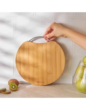 Karaca Owen Bamboo Round Chopping Board, Small, 25cmx25cm, Wood