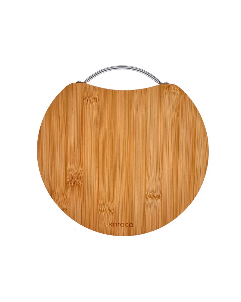 Karaca Owen Bamboo Round Chopping Board, Small, 25cmx25cm, Wood