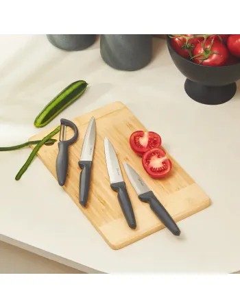 Dr.Inox 4 Piece Stainless Steel Knife Set, Grey