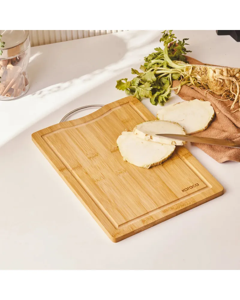 Karaca Owen Bamboo Rectangle Chopping Board, Small, Wood