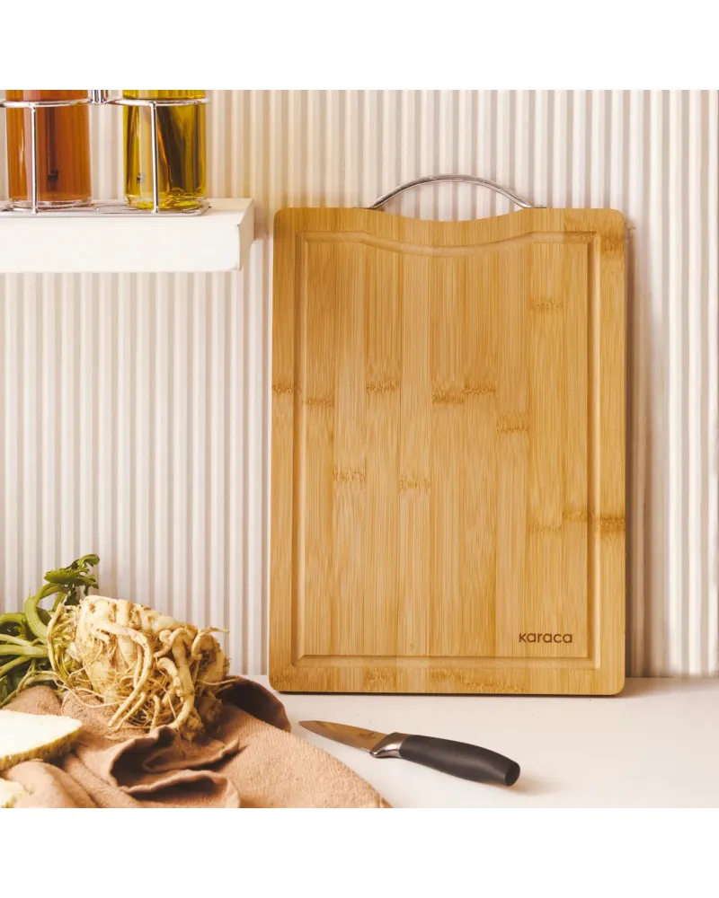 Karaca Owen Bamboo Rectangle Chopping Board, Large, Wood