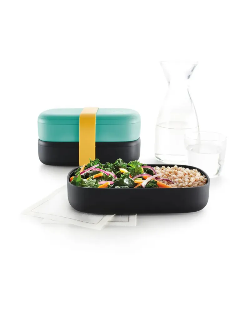 Lèkuè To Go Storage Container, 10cmx19.2cmx11cm, Turquoise Black