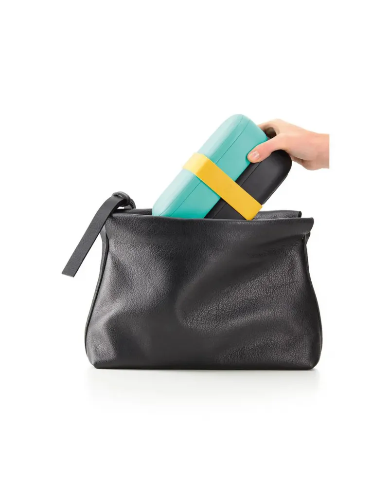 Lèkuè To Go Storage Container, 10cmx19.2cmx11cm, Turquoise Black