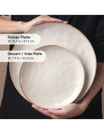 Karaca Aria 24-Piece Reactive Glaze Dinner Set for 6 People, Beige