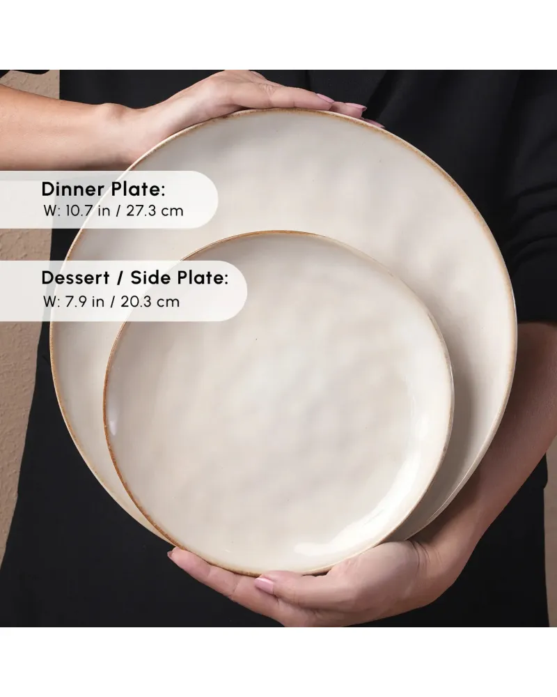 Karaca Aria 24-Piece Reactive Glaze Dinner Set for 6 People, Beige