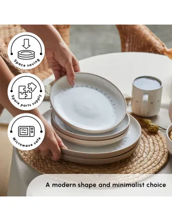Karaca Haag 16-Piece Stoneware Dinner Set for 4 People, Multi