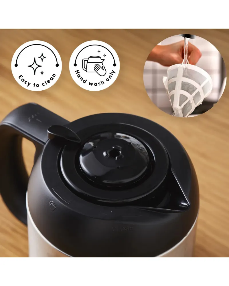 Karaca Coffee Art Aroma Thermal Carafe Filter Coffee Machine, 1.2L, 1000 W, Inox