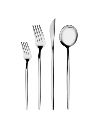 Karaca Bella Stainless Steel 24-Piece Cutlery Set for 6 People, Silver