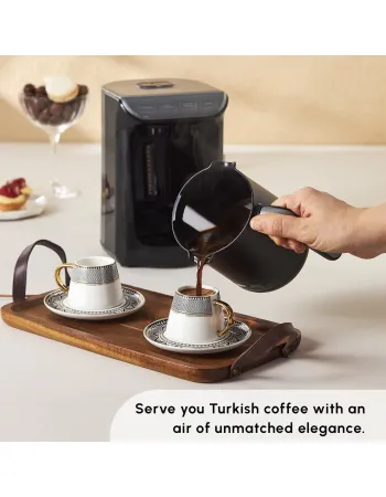 Karaca Globe 12-Piece Porcelain Espresso Turkish Coffee Cup Set for 6 People, 80ml, Multi