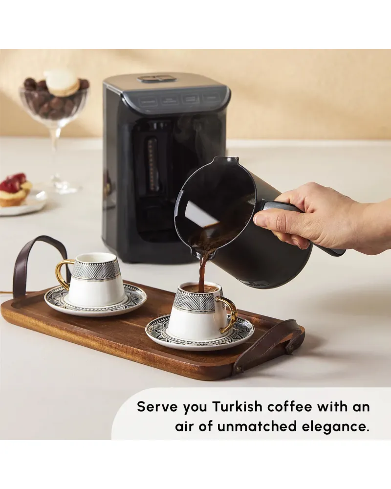 Karaca Globe 12-Piece Porcelain Espresso Turkish Coffee Cup Set for 6 People, 80ml, Multi