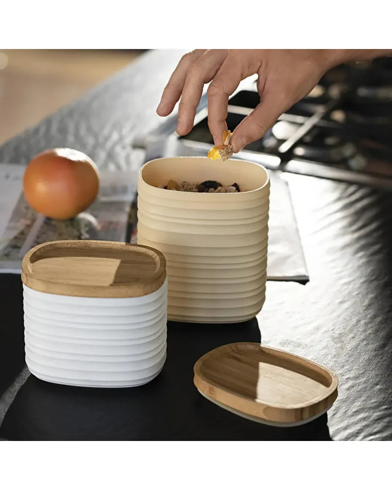 Guzzini Tierra Storage Container, Medium, Light Cream