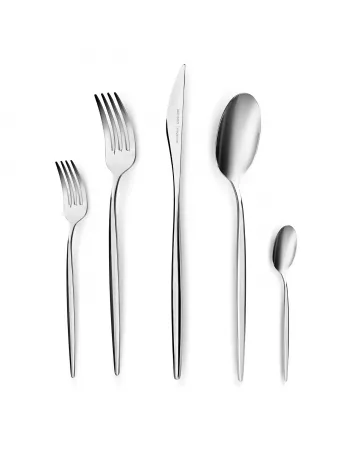 Karaca Lizbon 60-Piece Stainless Steel Cutlery Set for 12 People, Platinum